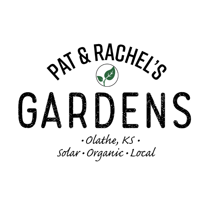 Stylized wordmark logo for Pat & Rachel Stylized wordmark logo for Pat & Rachel's Gardens
