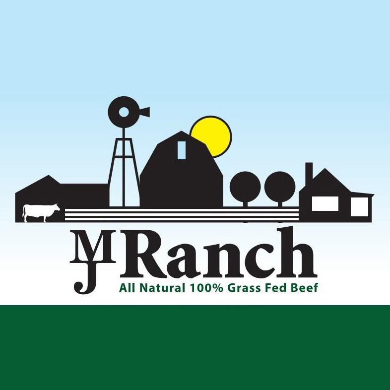 MJ Ranch LLC logo depicting a stylized farm scene MJ Ranch LLC logo depicting a stylized farm scene