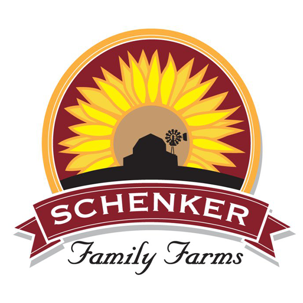 Illustrated logo depicting a barn and a sunflower as the sun Illustrated logo depicting a barn and a sunflower as the sun